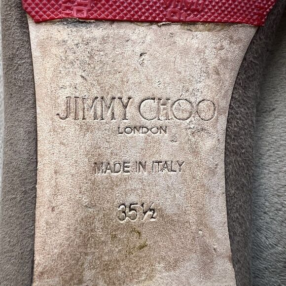 Jimmy Choo Taupe Suede Ballet Flats Women EU 35.5 US 5 Casual Classic Career - Picture 13 of 14